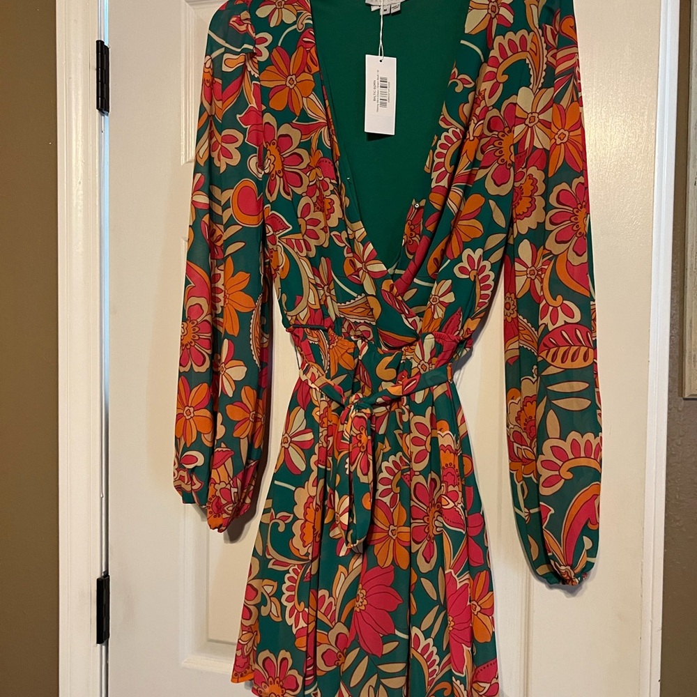 Floral Wrap Dress - Multicolor